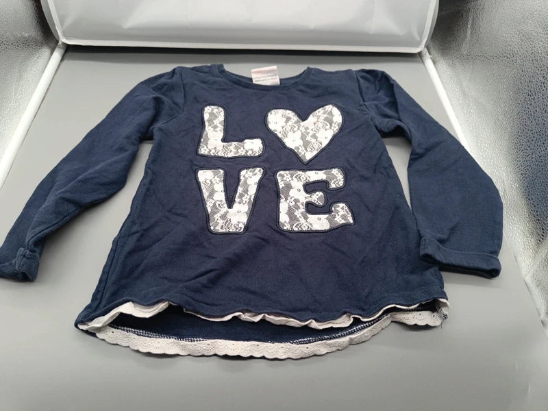 Marineblauer Topolino Pullover mit LOVE-Motiv Größe 122, Vorderseite