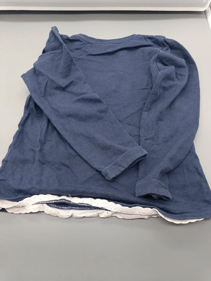Rückseite des marineblauen Topolino Pullovers Größe 122
