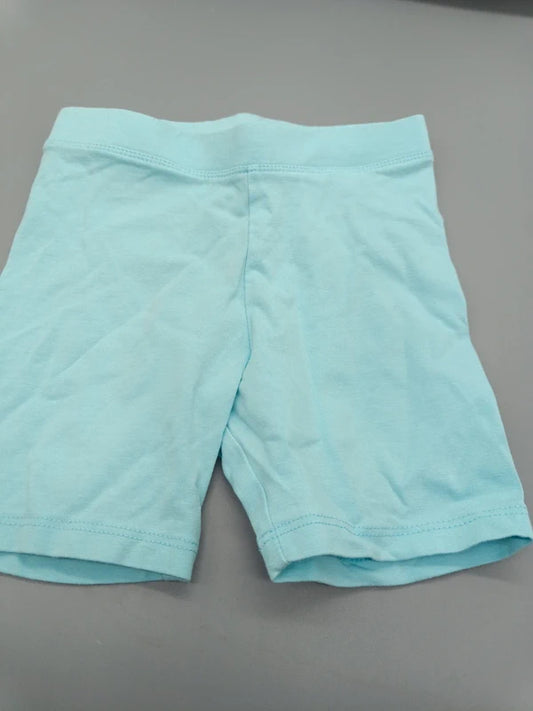 Helltürkise Mädchen-Radlerhose mit elastischem Bund in Größe 104, Vorderseite