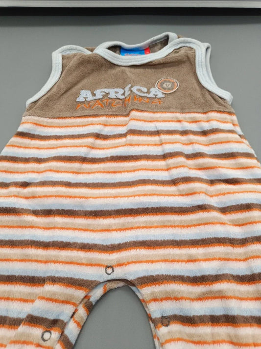 Oberteil des gestreiften Baby-Stramplers mit dekorativem Motivdetail