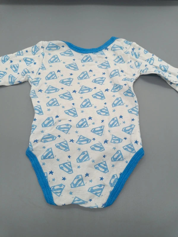 Superbaby Langarmbody weiß-blau Größe 50/56, Rückseite