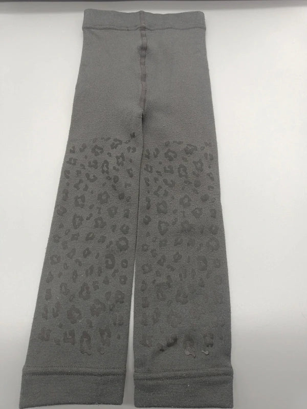 Graue warme Ergee Kinder-Leggings Größe 98/104 mit dunklerem Muster an den Beinen