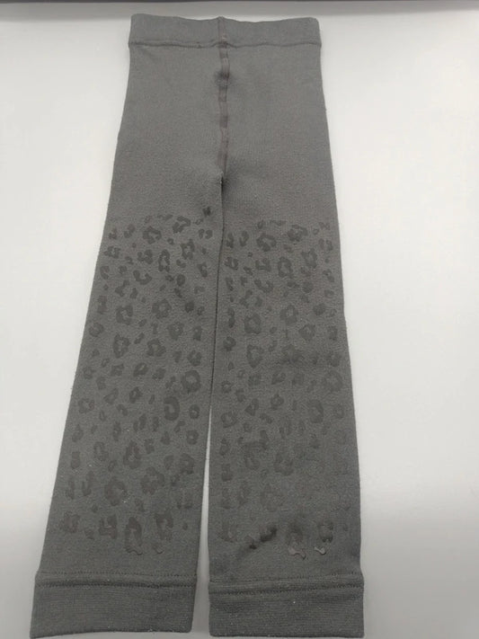 Graue warme Ergee Kinder-Leggings Größe 98/104 mit dunklerem Muster an den Beinen
