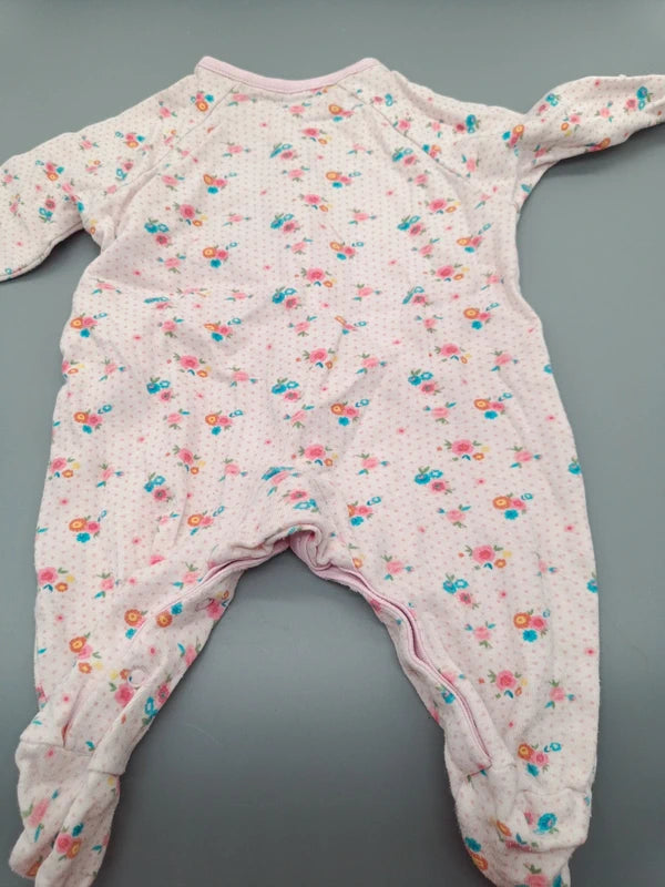 earlydays Baby-Schlafanzug Größe 56, Rückseite mit Blumenmuster
