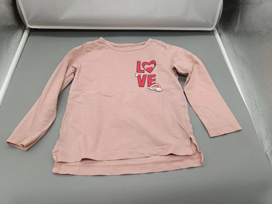 Roséfarbenes Kinder-Langarmshirt mit LOVE-Motiv