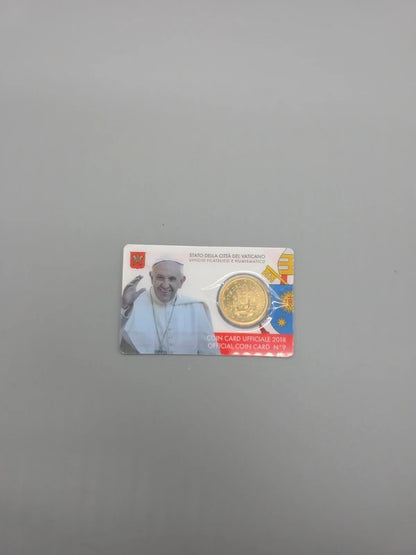Vatikan Coincard Nr. 9 von 2018 mit Papst Franziskus und Münze