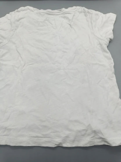 Schlichte weiße Rückseite des H&M Kinder-T-Shirts