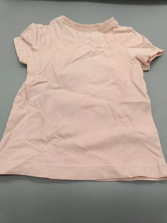 Rückansicht des roséfarbenen Kinder-T-Shirts in Größe 92