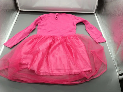 Rückseite des pinken Lupilu Kinderkleids mit Tüllrock