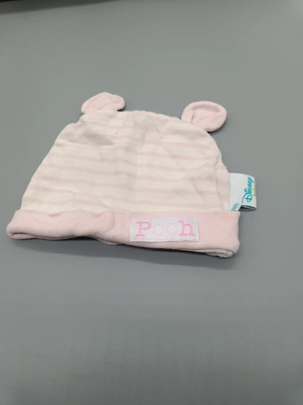 Rosa Disney Baby Pooh-Mütze Größe 68/74 mit zwei kleinen Ohren, Vorderseite