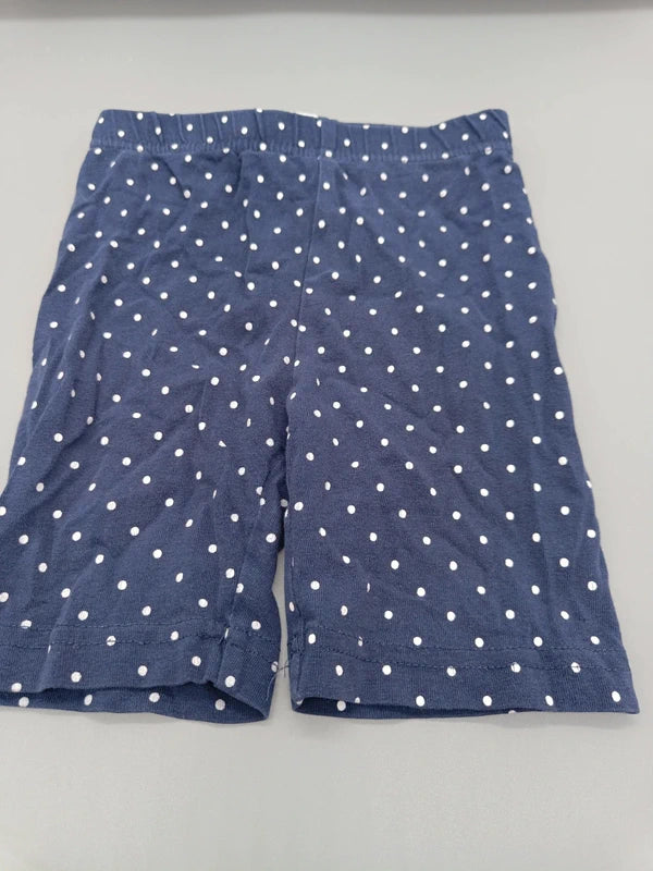 Marineblaue Kiki & Koko Kinder-Shorts mit weißen Punkten, Größe 98, Vorderseite