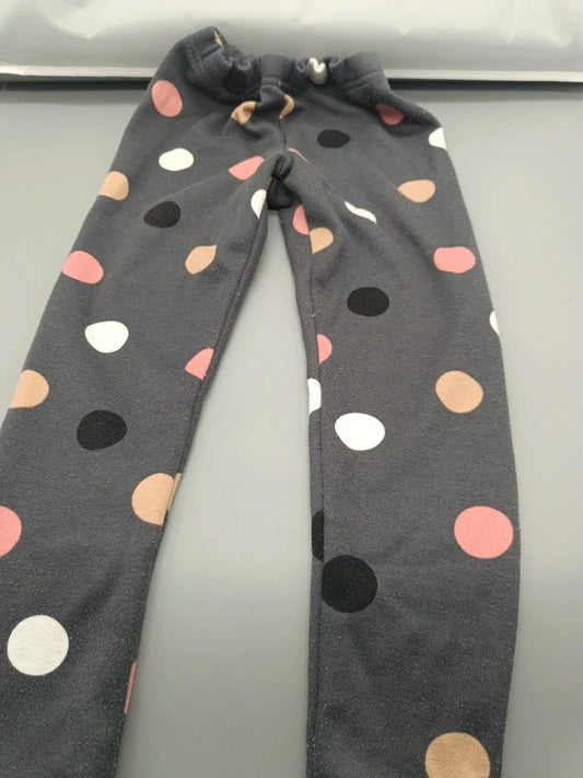 Dunkelgraue Kinderhose mit buntem Punkte-Muster, Größe 110