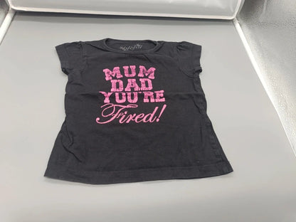 Schwarzes Girl2Girl Kinder-T-Shirt Größe 104 mit rosa Spruch auf der Vorderseite