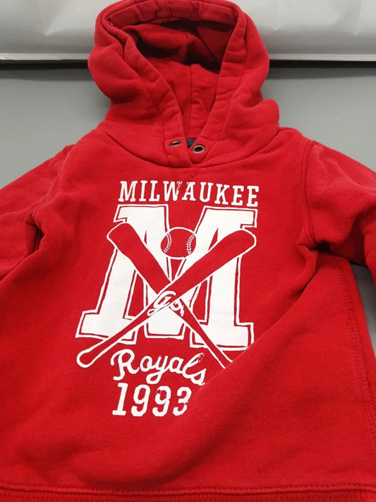 Roter Kinder-Hoodie mit Milwaukee Royals 1993 Aufdruck, Größe 86