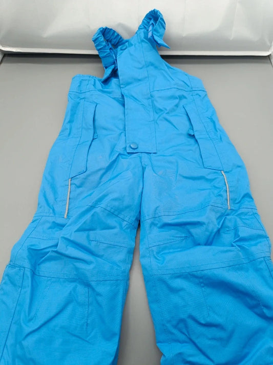 Leuchtend blauer gefütterter Schneeoverall mit Trägerpartie und Taschen, Größe 74