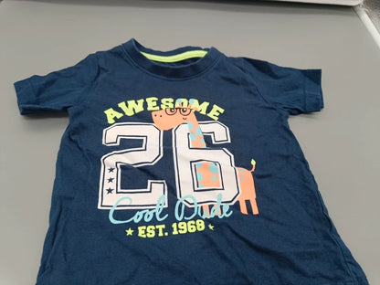 Detail des Giraffen- und AWESOME-26-Aufdrucks auf dem Little Rebel T-Shirt