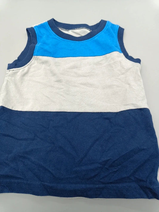 Circo ärmelloses Babyshirt Größe 86 in Blau Hellgrau und Dunkelblau, Vorderseite