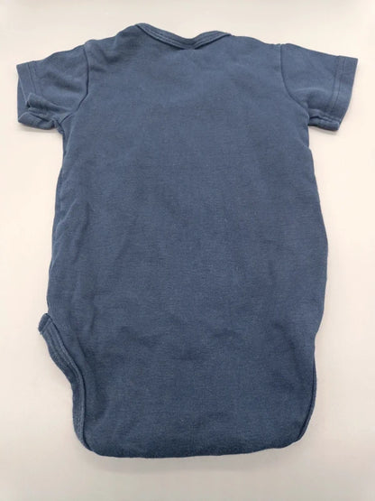 Rückseite des marineblauen Topomini Kurzarmbodys
