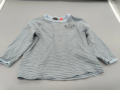 Grau-hellblau gestreiftes Esprit Baby-Langarmshirt, Vorderseite