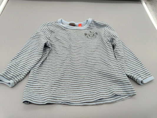 Grau-hellblau gestreiftes Esprit Baby-Langarmshirt, Vorderseite