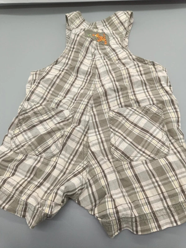 Rückseite der karierten H&M Baby-Latzhose mit Taschen