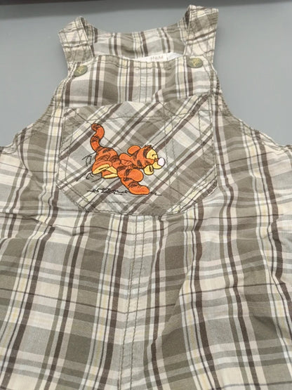 Detail der Brusttasche mit Tigger auf der karierten H&M Latzhose