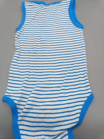 Impidimpi Body blau-weiß gestreift Größe 74/80, Rückseite