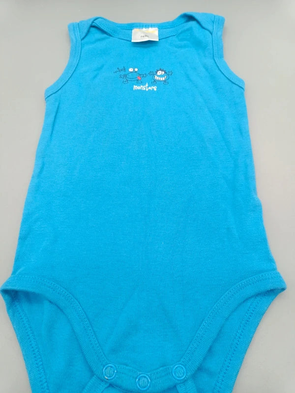 Impidimpi Body blau ärmellos Größe 74/80, Vorderseite