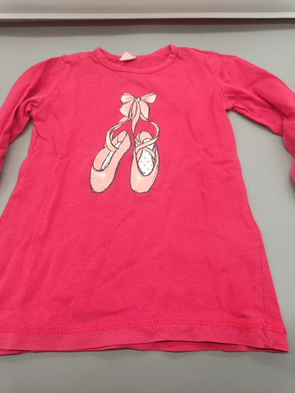Rückseite des pinken DopoDopo Kinder-Langarmshirts Größe 104