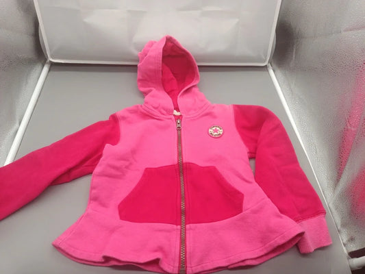Pinke Mädchen-Kapuzenjacke mit Reißverschluss in Größe 98, Vorderseite