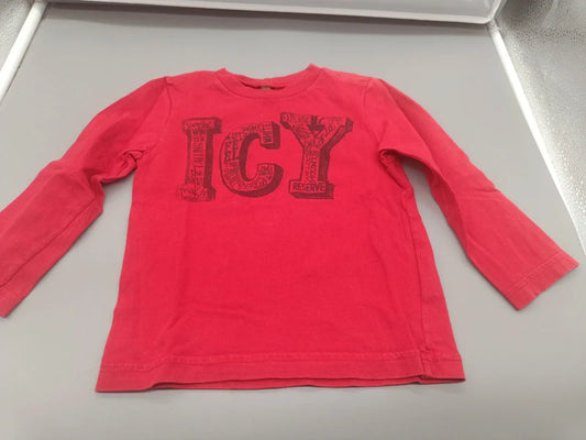 Rotes Kinder-Langarmshirt mit NY-Grafik, Größe 92, Vorderseite