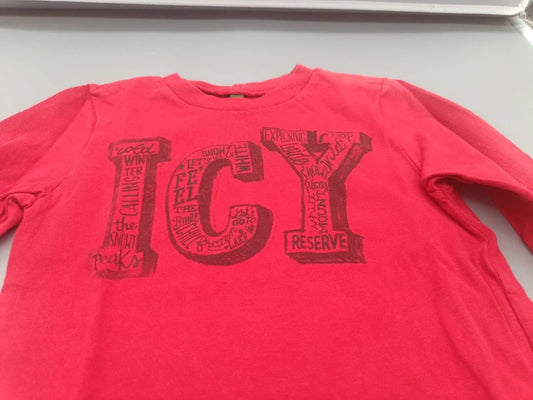 Detail der NY-Grafik auf dem roten Kinder-Langarmshirt