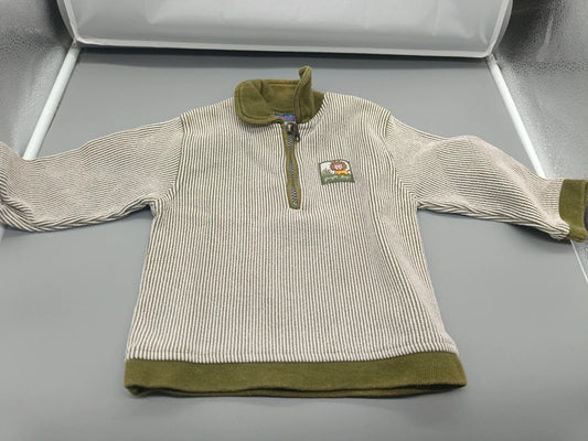 Gestreiftes Kinder Langarmshirt mit Stehkragen Vorderseite Größe 86