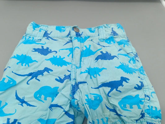 Jungen Shorts Hellblau Dinosaurier Allover-Print Nahaufnahme T-Rex Stegosaurus Gr. 86
