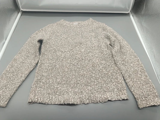 Kinder Bouclé-Pullover Creme Silber Glitzer Vorderansicht Gr. 110