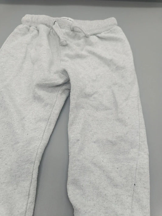 Kinder Jogginghose Hellgrau Meliert Uni Elastikbund Tunnelzug Nahaufnahme Bund Gr. 80