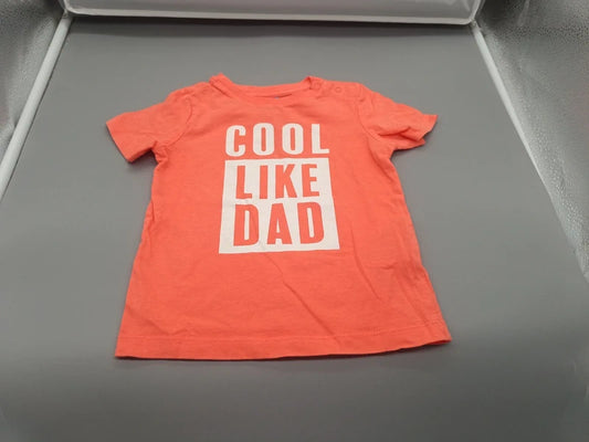 Baby T-Shirt Koralle Cool Like Dad Gesamtansicht Vorderseite Gr. 92