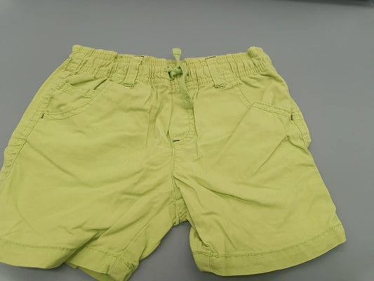 Baby Shorts Gelbgrün Cargo-Seitentaschen Bund Nahaufnahme