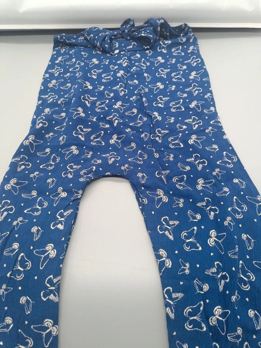 Mädchen Sommer-Set Blau Schmetterling Leggings Rüschenbund Vorderansicht Gr. 86