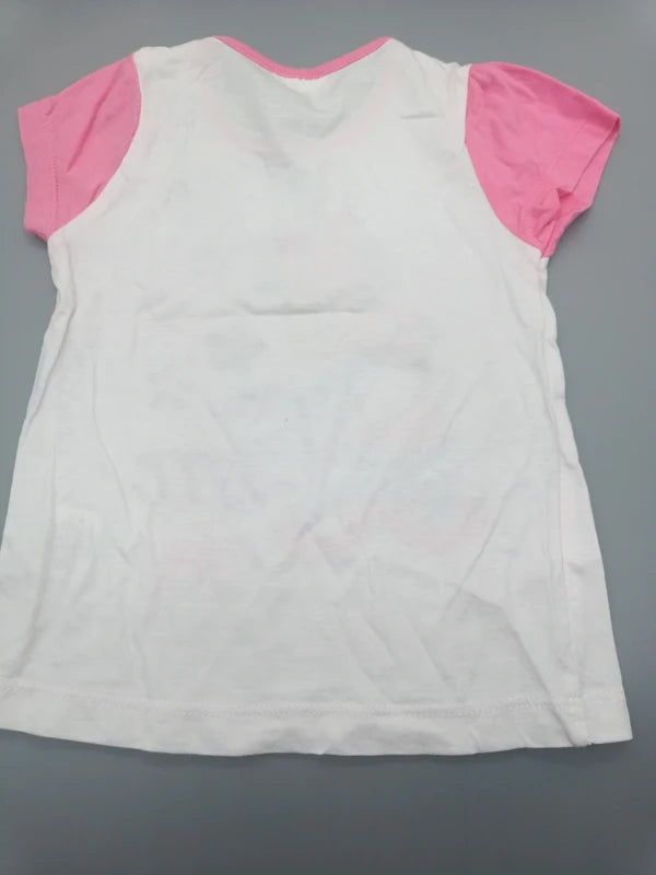Disney Minnie Mouse T-Shirt Rückseite Weiß Pink Raglan