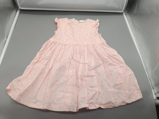 Mädchen Sommerkleid Rosa Herzchen Faltenrock Gesamtansicht Gr. 86