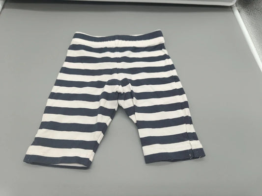 Baby Radlerhose Leggings Navy-Weiß Ringel-Streifen Gesamtansicht Schräg Gr. 80