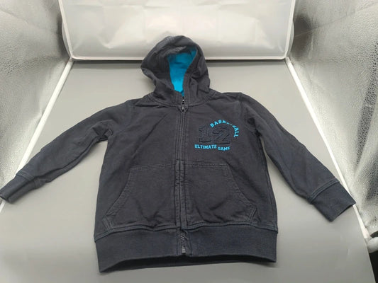 Kinder Zip-Hoodie Dunkelgrau Basketball 12 Ultimate Game Vorderansicht offen Gr. 86