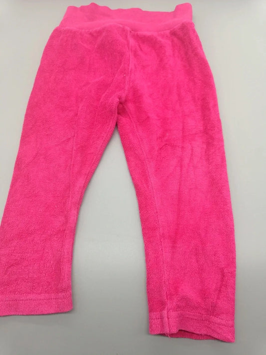 Pinkfarbene Kinder-Leggings mit Rippbündchen in Größe 74, Vorderseite