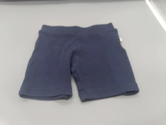 Kinder Radlerhose Shorts Navy Dunkelblau Uni Breiter Elastikbund Vorderansicht Gr. 92