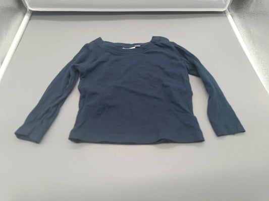 Dunkelblaues Langarmshirt in Größe 74, Vorderseite