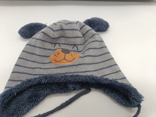 Baby Wintermütze Bär Nahaufnahme Gesicht Ohren gesticktes Bärengesicht
