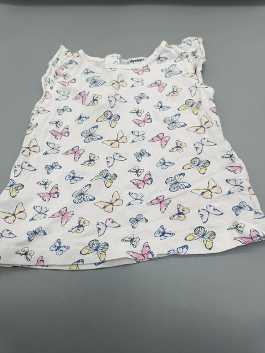 Mädchen Top Dip&Dip Schmetterlinge Print Gesamtansicht