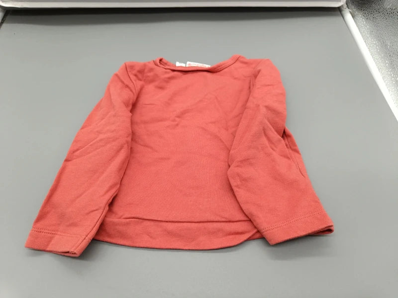 Baby Langarmshirt Koralle Vorderseite