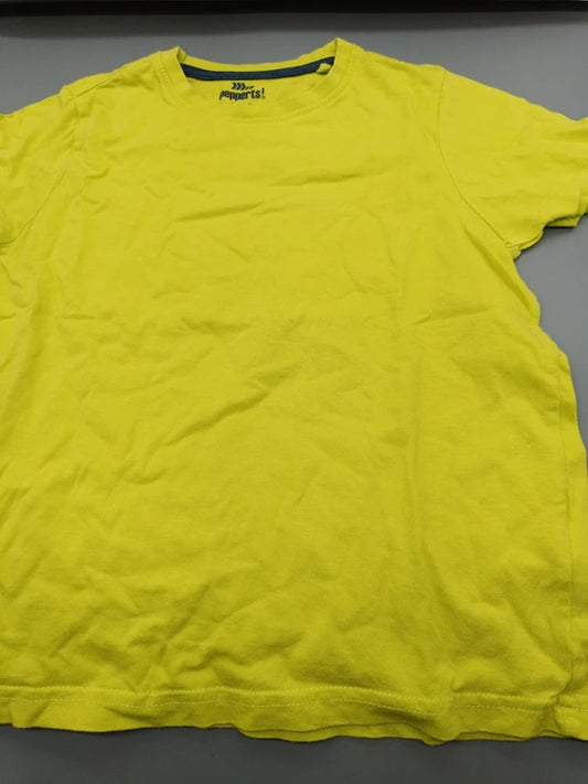 Kinder T-Shirt Pepperts Signalgelb Nahaufnahme Kragen